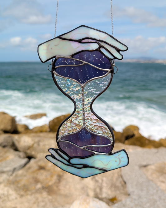 "Bend the time" hourglass sun catcher