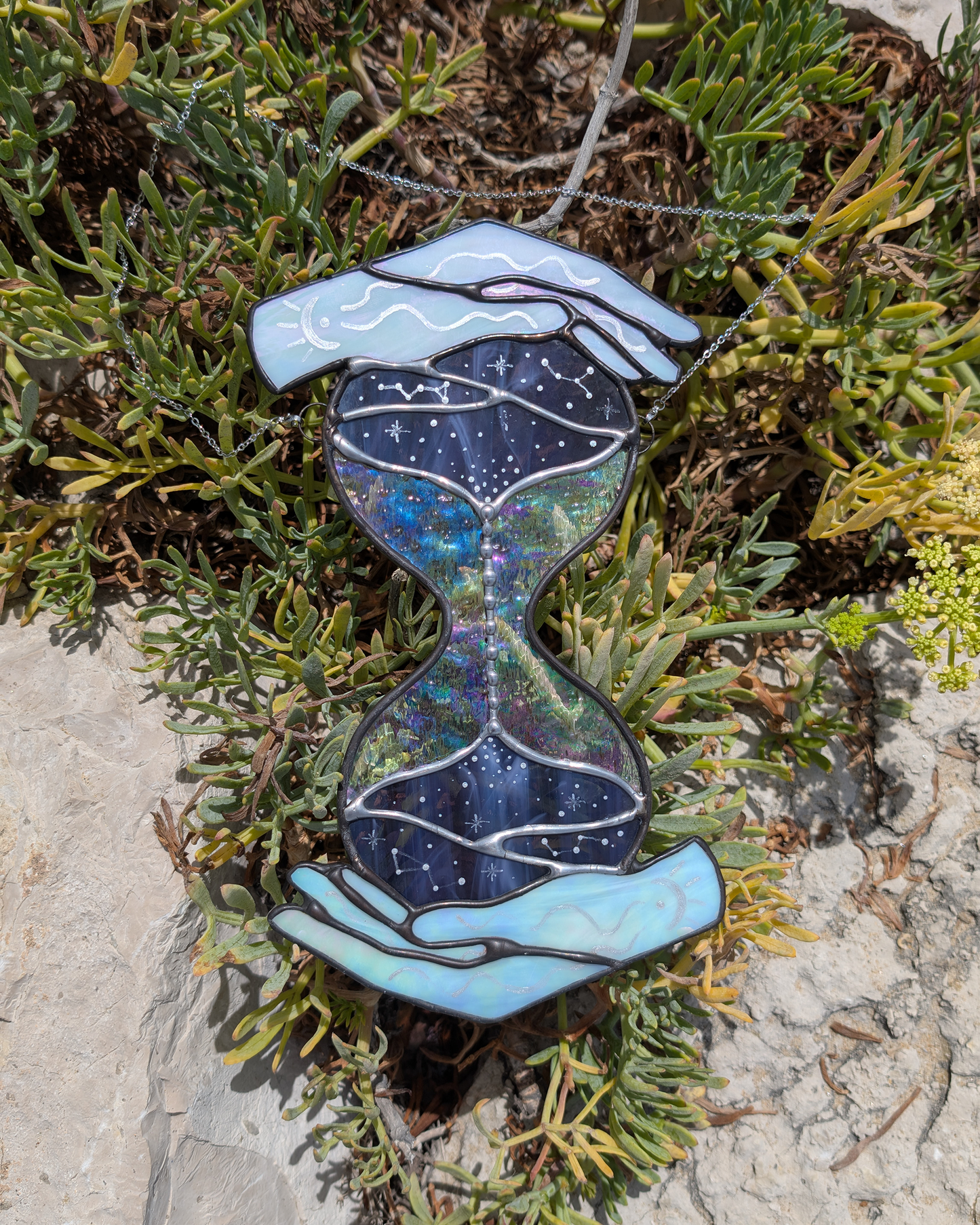 "Bend the time" hourglass sun catcher